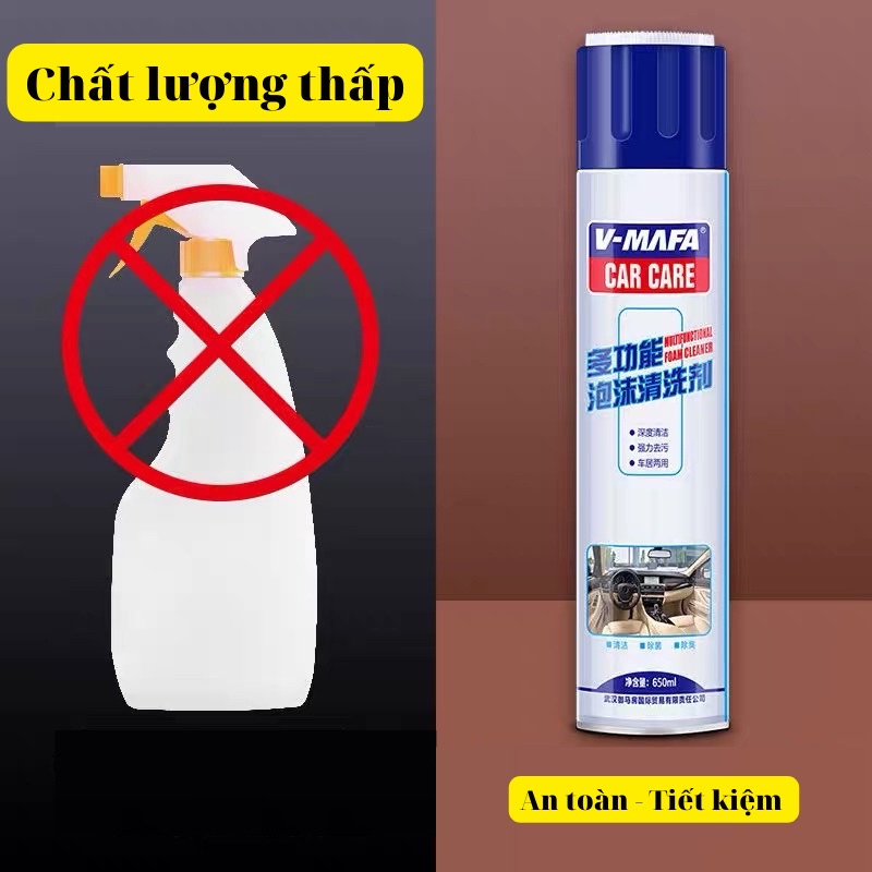 Bình xịt tạo bọt V-MAFA vệ sinh nội thất ô tô,xe hơi đa năng dung tích 300ml