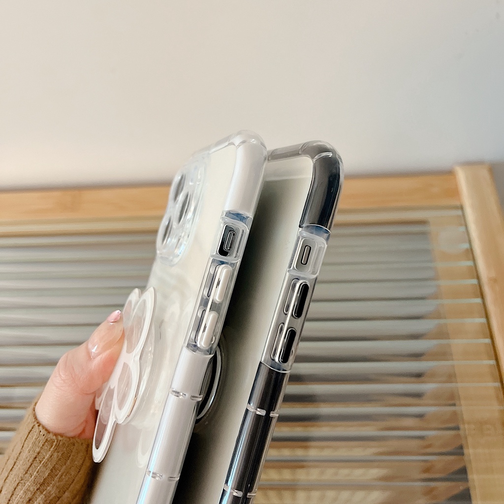 Ốp Điện Thoại Mềm Trong Suốt Màu Dạ Quang Có Giá Đỡ Túi Khí Cho iphone 13-7P 11pro 13 12 11 pro Max X XS Max XR 7 8 PLUS 13-7P