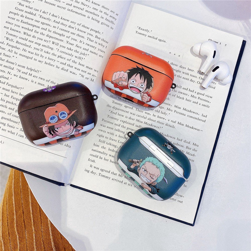 Vỏ Bảo Vệ Hộp Sạc Tai Nghe Airpods Pro/ 3 Bằng Silicon Họa Tiết Hoạt Hình One Piece Luffy Zoro Dễ Thương