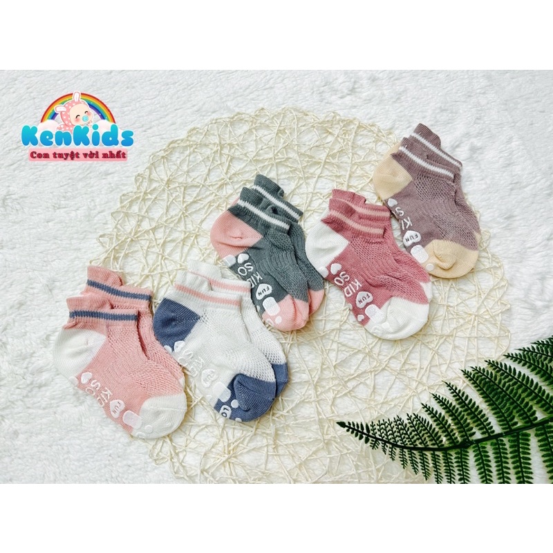 Set 5 Đôi vớ / Tất lưới chống trượt cao cấp tập đi an toàn cho bé (XS/S/M)