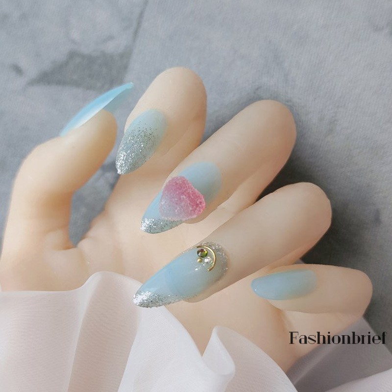 Set 24 Móng Tay Giả Màu Gradient Cao Cấp