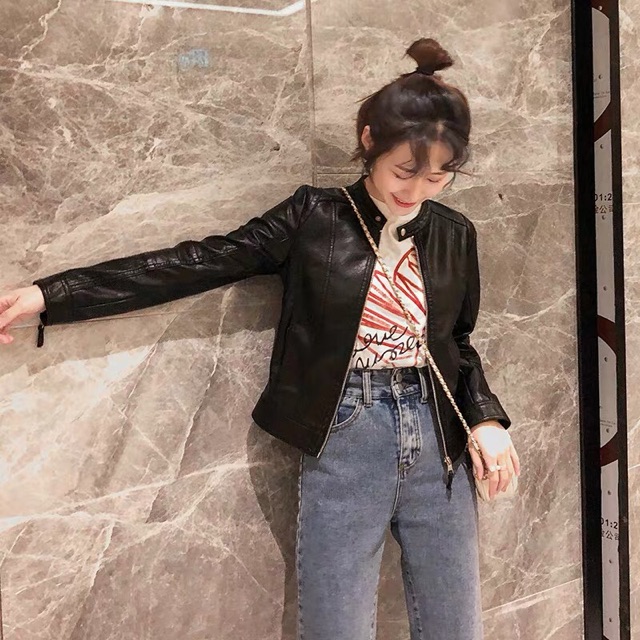 [ XẢ KHO 3 NGÀY ] Áo da nữ Quảng Châu bền đẹp cổ tàu không bong tróc mẫu mới nhất 2019 926 | BigBuy360 - bigbuy360.vn