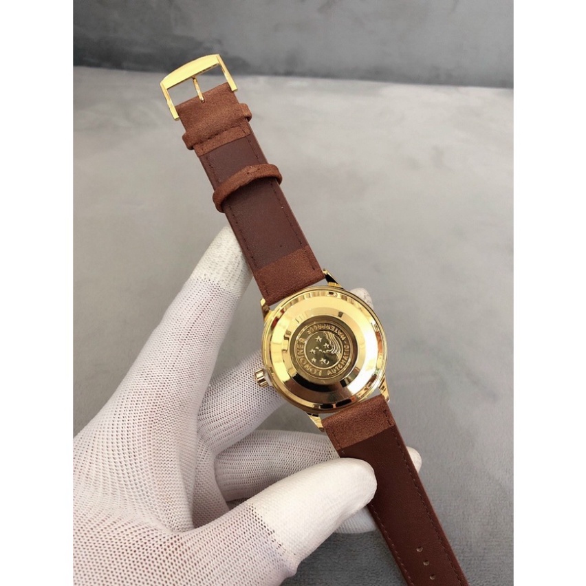 Đồng Hồ Longines Nam Máy Quartz Size 41mm Dây Da Màu Vàng Có Lịch Ngày - Chống Nước 3 ATM