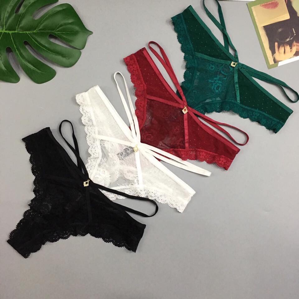 Quần Lót Quần Chip Tam Giác Lọt Khe Ren Phối Dây Mảnh Sexy Quyến Rũ Gợi Cảm Cao Cấp