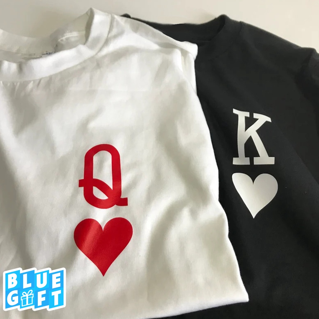 Áo Cặp Đôi In Hình Lá Bài, Áo Phông Cotton Co Giãn 4 Chiều Mềm Mịn Thoáng Mát
