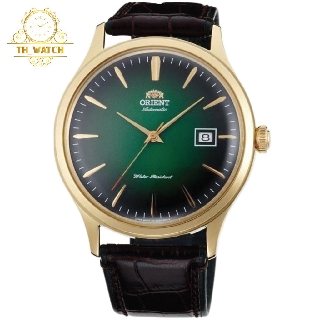Đồng hồ nam orient cơ tự động, mặt xanh, dây da, kính cứng fac08002f0