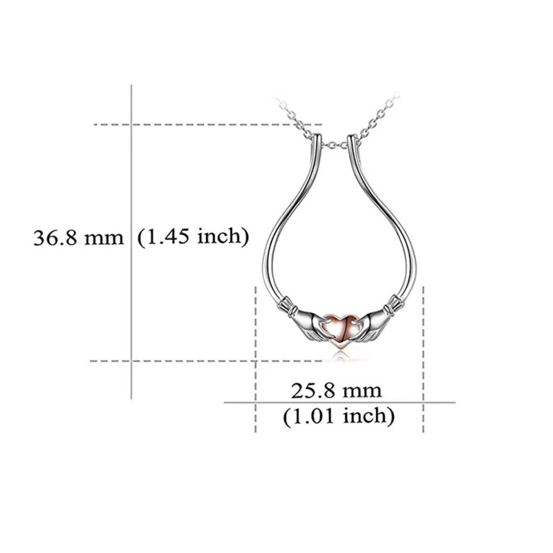 Giá Đỡ Nhẫn / Vòng cổ Hình Bàn Tay Trái Tim Màu Bạc