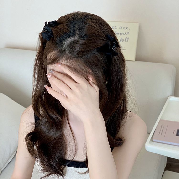 Kẹp Tóc Vải Màu Đen Phong Cách Hàn Quốc 2022 Xinh Xắn Cho Bé Gái