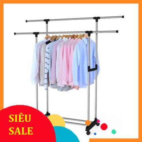 SĂN SALE GIÁ RẺ Dàn Phơi Quần Áo, Kệ Treo Đồ Inox 2 Tầng
