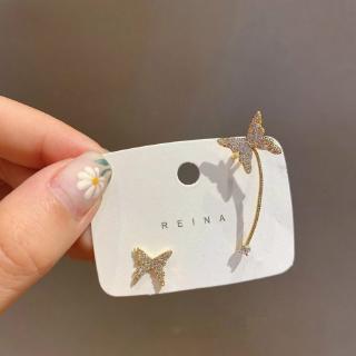 🦄Ngôi Sao May Mắn🦄 (Hàng Có Sẵn) Bông Tai Hình Bướm Đính Kim Cương Phong Cách Hàn Quốc Tinh Tế Cho Nữ