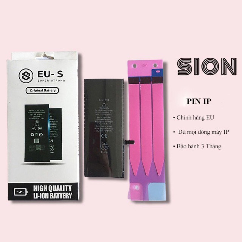 Pin iPhone EUtev Chính Hãng (Bản Nâng Cấp Mới Nhất) - Tặng Dán Pin - 4S-5/5SSE-6/6S/6plus/6splus-7/7plus/8/8plus/X