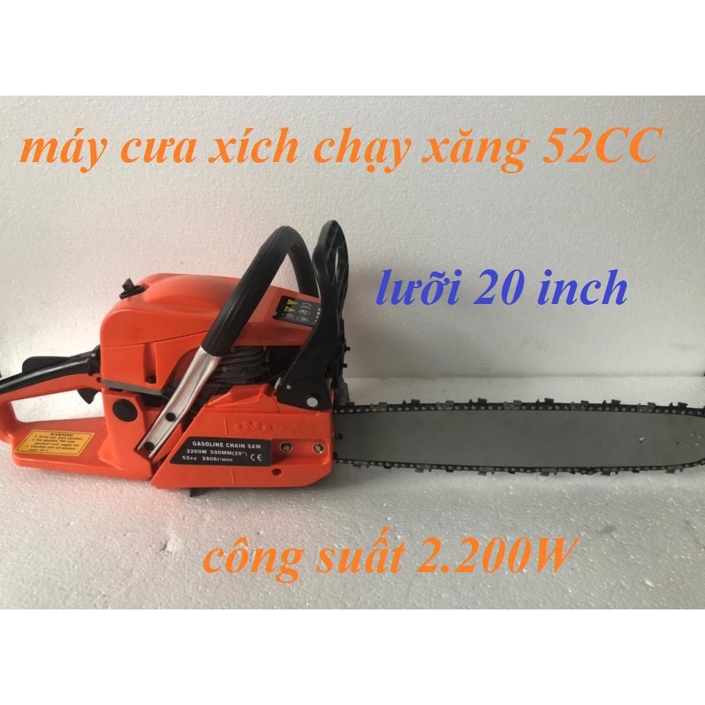 Máy cưa xích chạy xăng 52CC-máy cưa xăng - 52CC