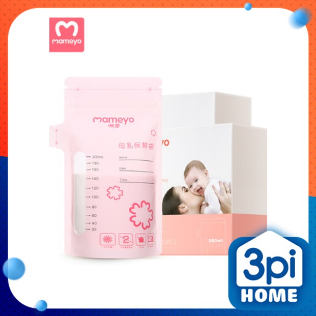 Hộp 50 Túi Trữ Sữa Mameyo 200ml - không có BPA, rất an toàn cho em bé