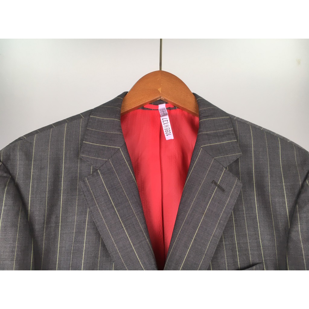 <1M7 – 1M8 70 – 80KG> Áo blazer 2hand nam XÁM KẺ SỌC của CHRISTIAN LACROIX Hàng si Hàn Quốc JACBLN139