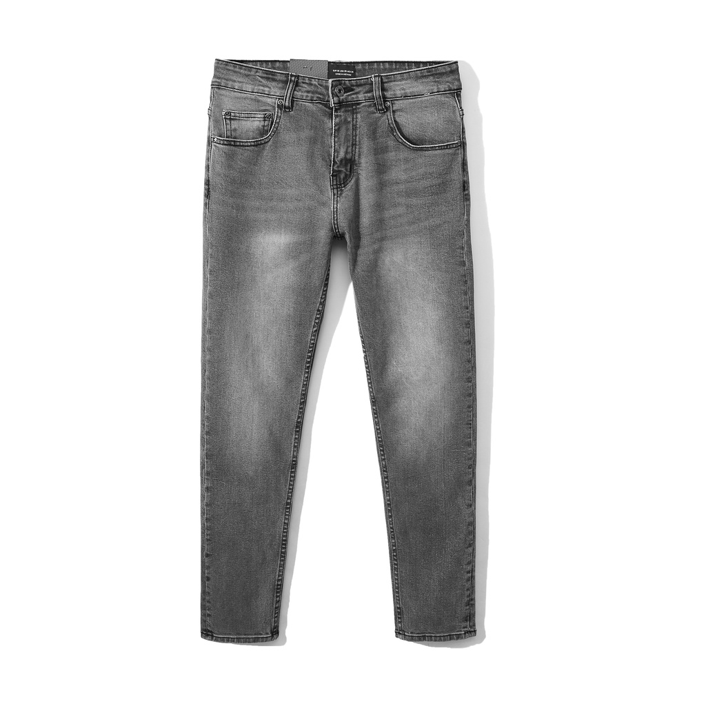 Quần bò jean nam HEBOZ màu xám nhạt J031, chất denim cao cấp co giãn nhẹ chuẩn form slim fit - 00000898