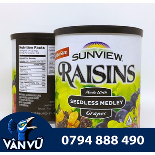 Nho Khô Sunview Raisins Mỹ Loại Thập Cẩm 425g (Mix Nho Đỏ, Vàng, Xanh, Đen)