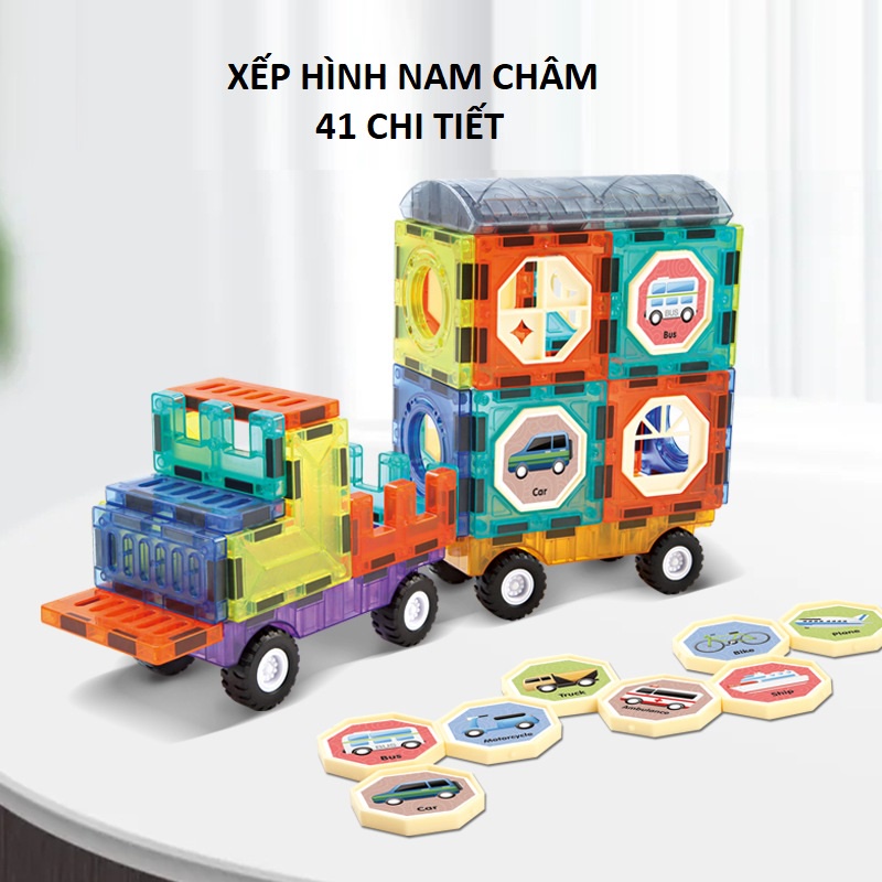 Đồ chơi ghép hình nam châm lego magnetic thông minh cho bé xếp hình không gian sáng tạo, quà tặng sinh nhật