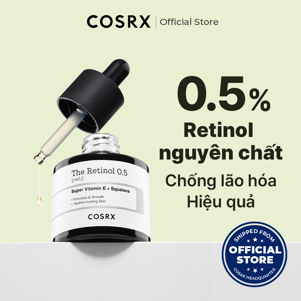 Dầu dưỡng COSRX The Retinol 0.5 tinh khiết 0.5% chống lão hóa cho người đã dùng quen Retinol 