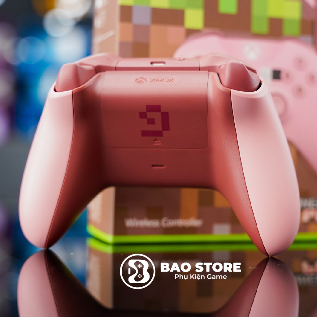 Tay cầm xbox one s chính hãng màu Minecraft Pig, tay cầm chơi game xbox đủ các tính năng ưu việt