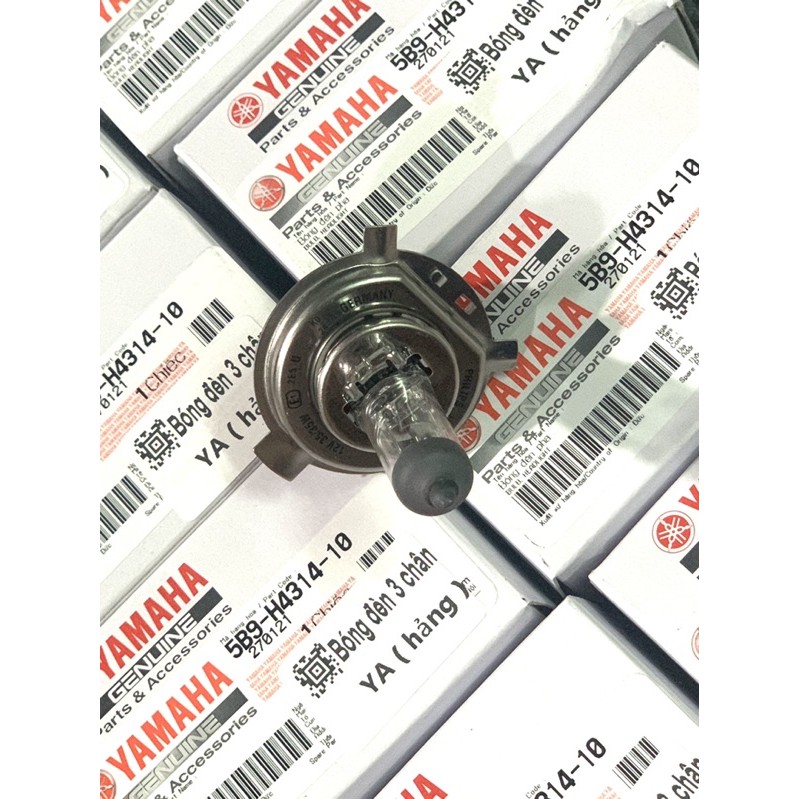 Bóng đèn pha chân H4 Chính Hãng YAMAHA, bóng trước 3 chân H4 lắp Sirius...