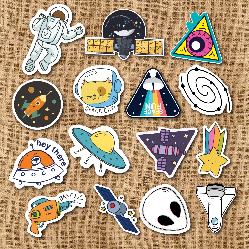 50 Sticker Galaxy chống nước sticker dán laptop, điện thoại, đàn guitar, mũ bảo hiểm, vali. MSP: G02