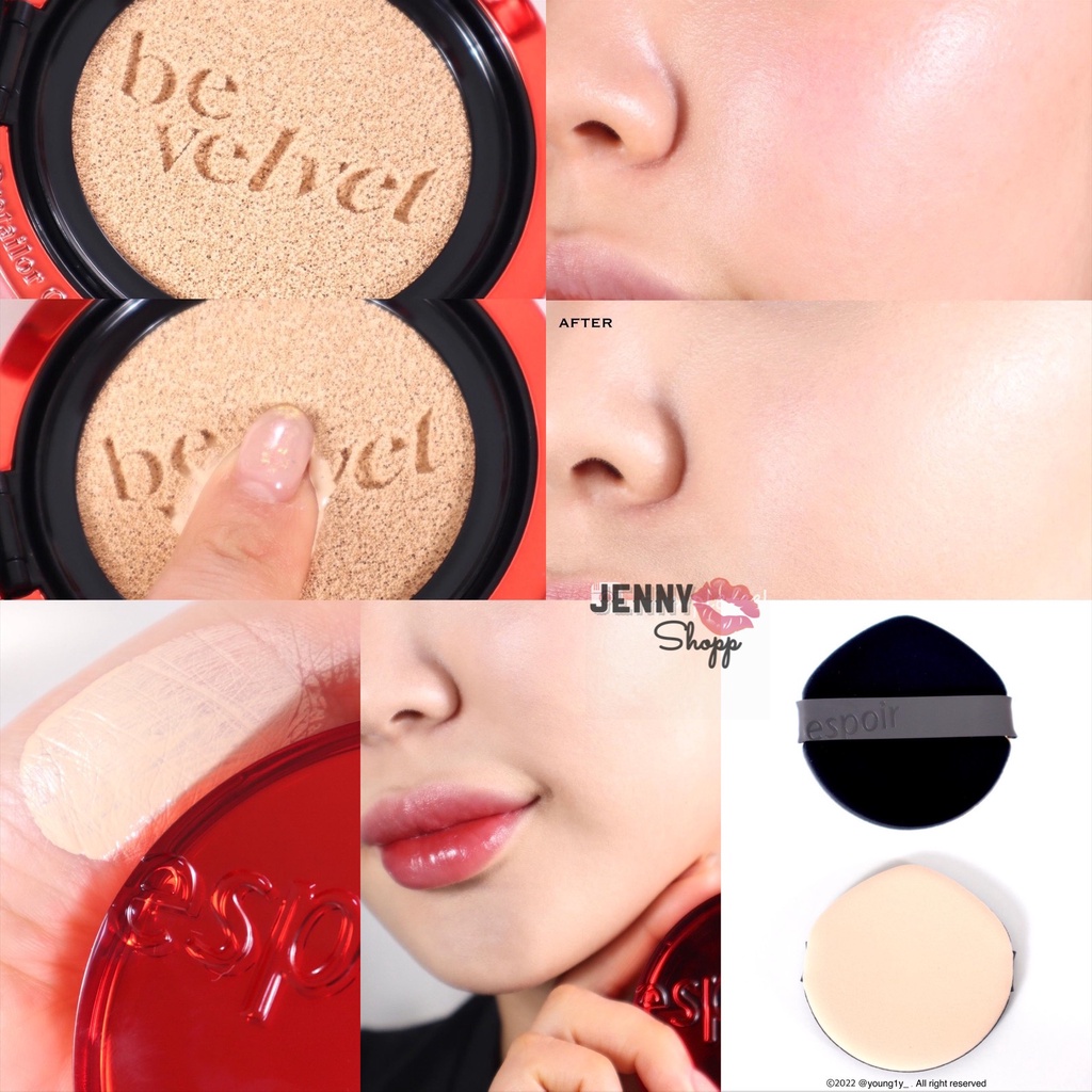 Set Phấn Nước Espoir Protailor Be Velvet Cover Cushion SPF34 PA++