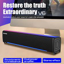 Loa Máy Tính Soundbar Mini Divipard V6 - loa bar Bluetooth có led  - âm thanh hay rất to