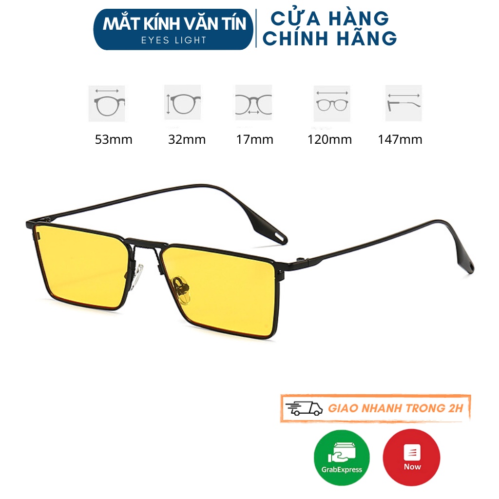 Kính mát thời trang Eyes Light T583 nữ mắt kính vuông gọng kim loại cao cấp không gỉ