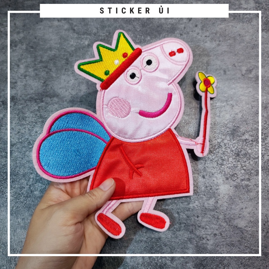 Sticker ủi quần áo cao cấp CÓ SẴN KEO ỦI,sticker dán quần áo heo peppa miếng dán vá Quần Áo,vá áo phao,trang trí quần áo