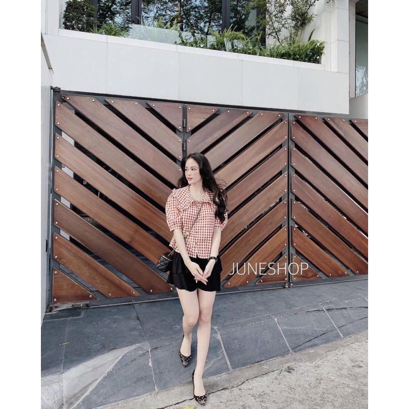 Áo kẻ caro đỏ dành cho nữ | BigBuy360 - bigbuy360.vn