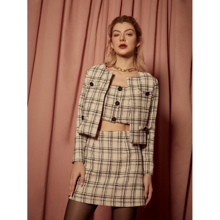 COCO SIN - Áo Khoác Tweed Caro | BigBuy360 - bigbuy360.vn