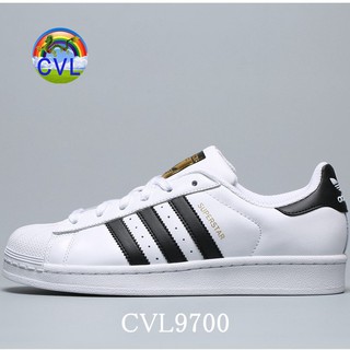 Giày Thể Thao Adidas Superstar C77124 Phong Cách Năng Động Trẻ Trung Dành Cho Cả Nam Và Nữ Màu Vạch Đen Tem Vàng