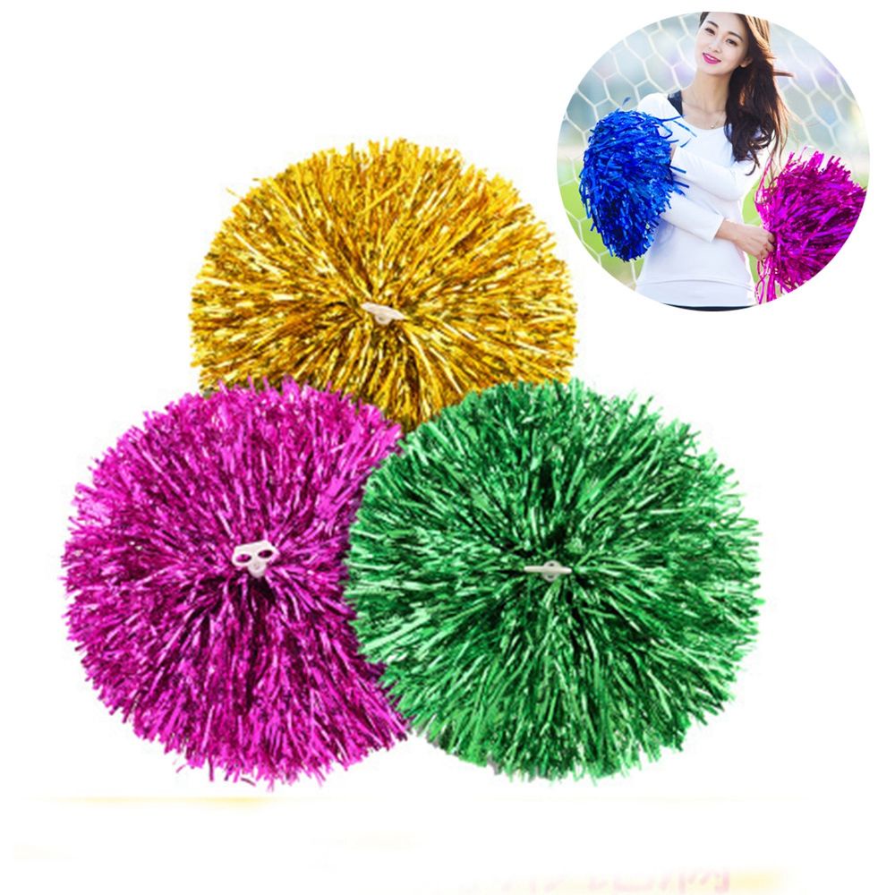 MAYSHOW 6pairs Concert Cheerleading Cheering Ball Dress Costume Dance Party Decorator Cheerleader pompoms Fancy Competition Flower 2 styles Double hole handle Club Sport Supplies