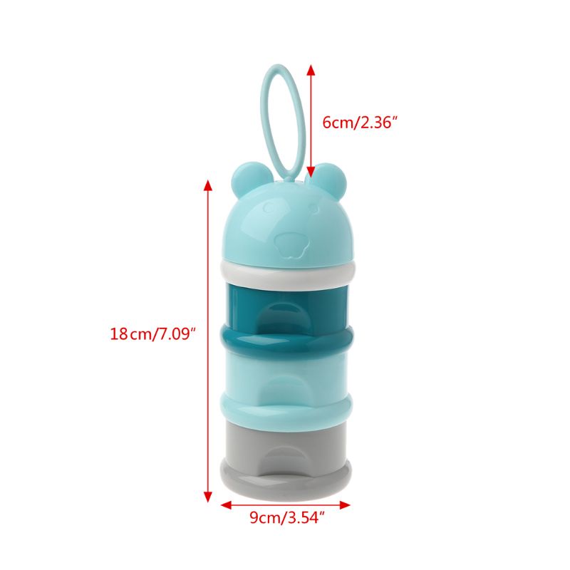 Hộp đựng sữa bột 3 tầng thiết kế hình gấu dễ thương cho bé