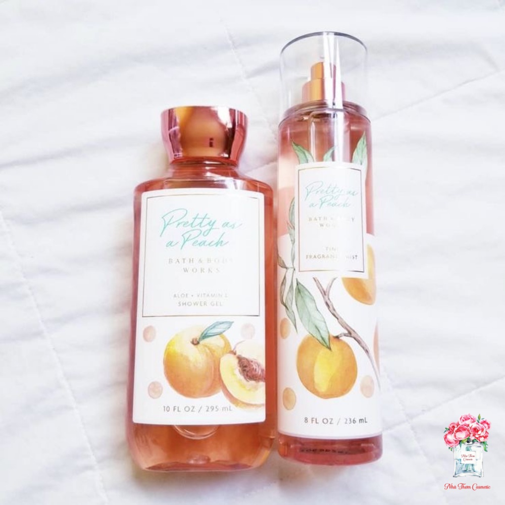 Xịt Thơm Toàn Thân Bath & Body Works Pretty As A Peach Ngọt Ngào Nữ Tính Khử Mùi Cơ Thể 236ml