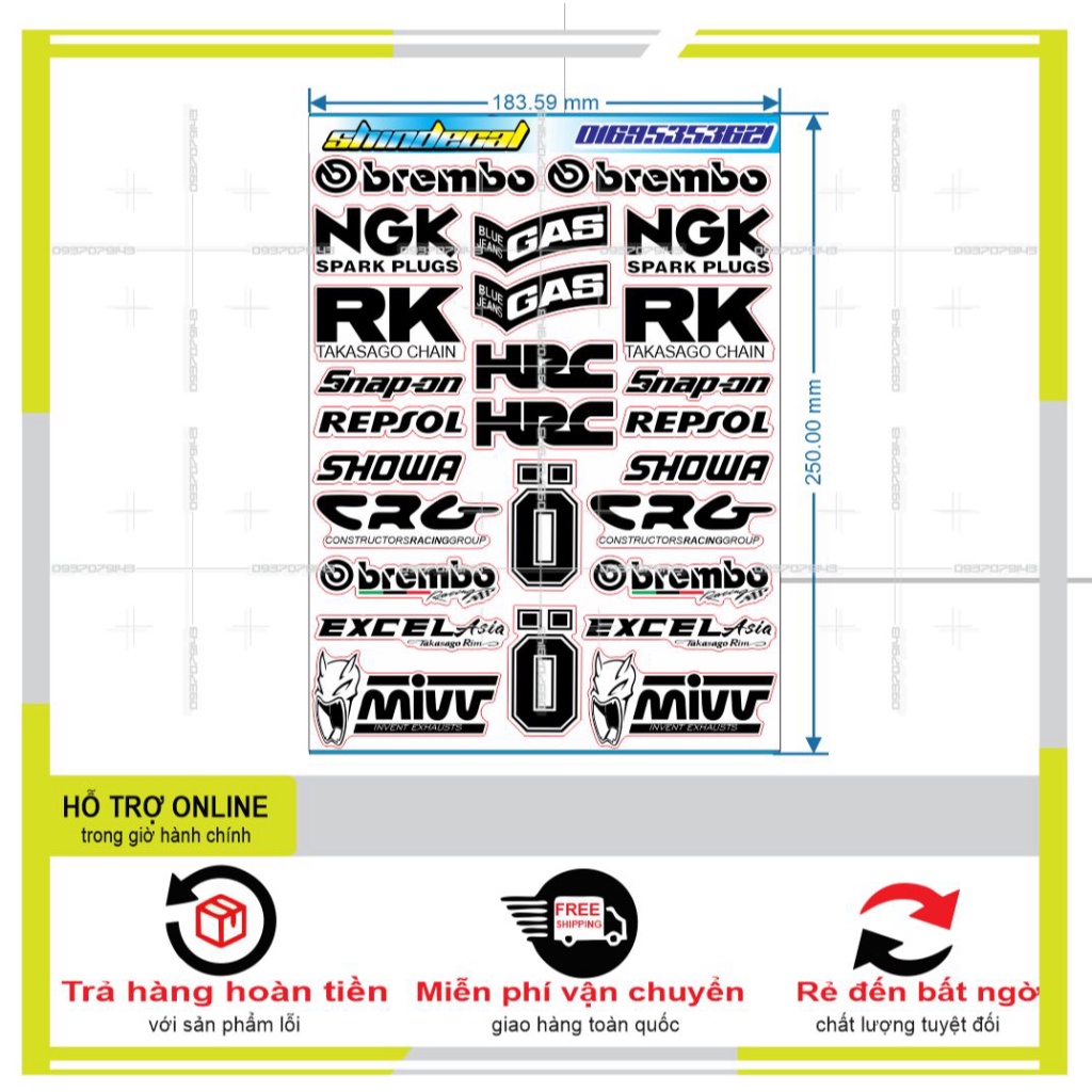 LOGO STICKER IN DECAL TRONG SUỐT (KO DÁN XE NỀN ĐEN, TỐI) - SHINDECAL2