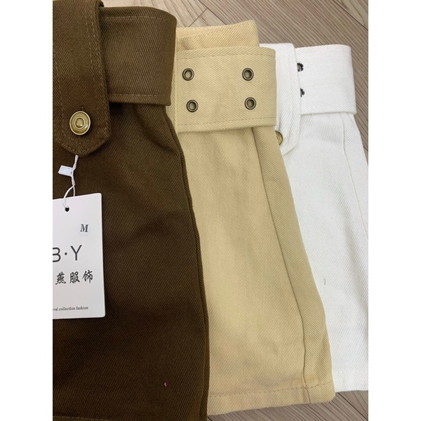 chân váy jeans nữ kèm đai bản to có quần trong hàng chuẩn Quảng châu đẹp