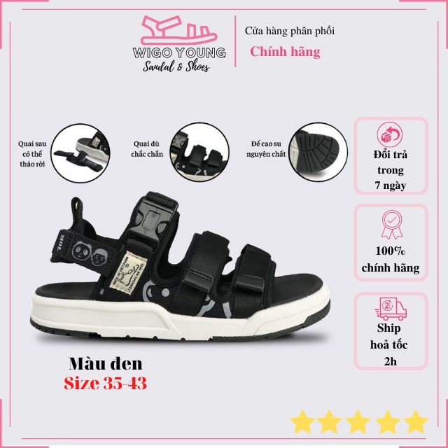Giày Sandal Mol Nam Nữ 3 Quai Ngang Quai Hậu Tháo Rời Êm Bền Đi Học Đi Làm Đi Du LịchFull Size Mã MS1801- Wigo Young
