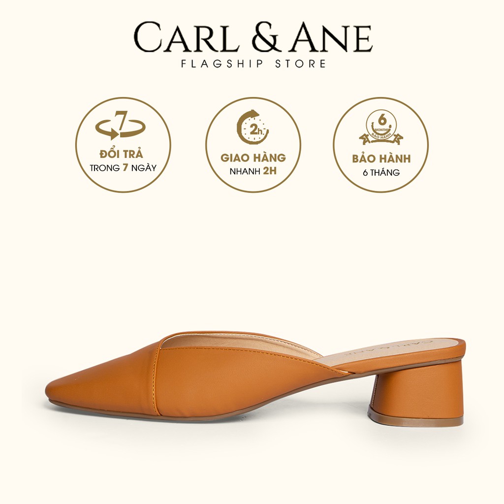 Carl &amp; Ane - Dép cao gót bít mũi kiểu dáng đơn giản cao 4cm màu bò _ CL008