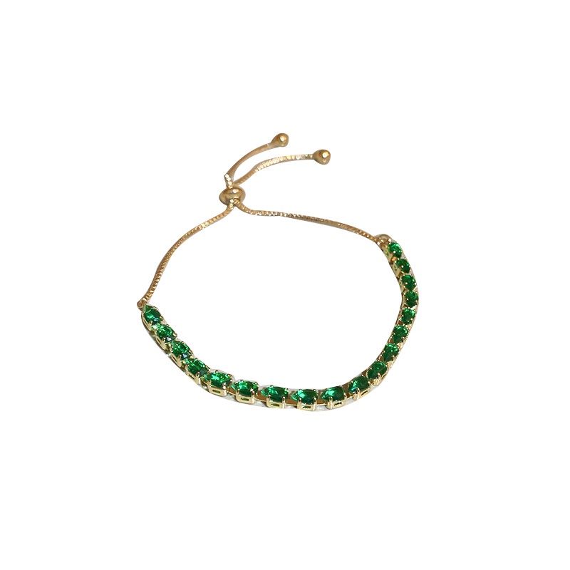 Vòng Tay Đính Đá Zircon Hình Giọt Nước Đơn Giản Thời Trang Cao Cấp Có Thể Điều Chỉnh Cho Nữ