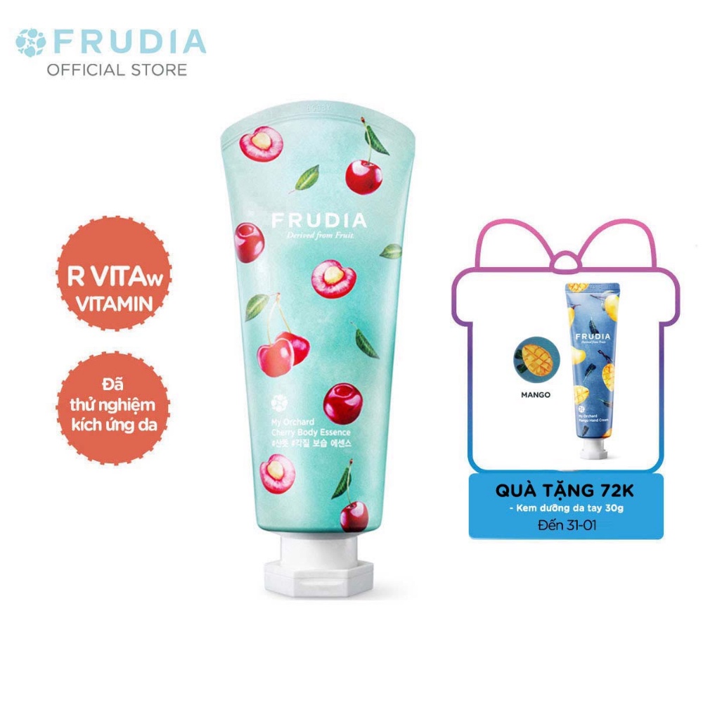 [Tặng 88k] Tinh Dầu Dưỡng Thể Chiết Xuất Anh Đào Frudia My Orchard Cherry Body Essence 200ml