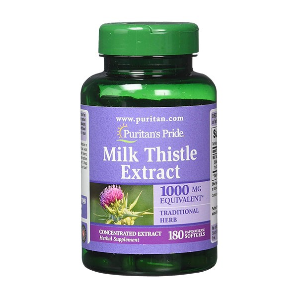 Bổ gan Milk Thistle Extract Puritan's Pride 1000mg 180 viên Date 2024