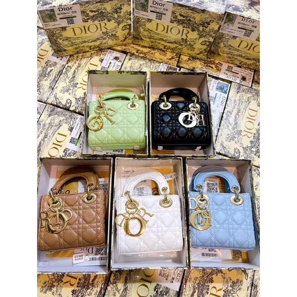 Túi dior lady mini xanh lá hàng QC super fullbox size 14.5