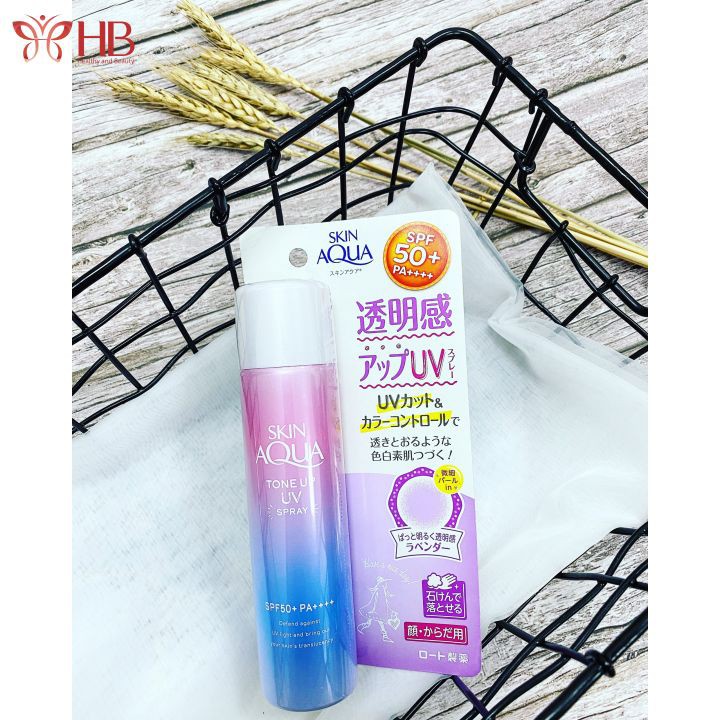 [Bản Nội Địa Nhật]Xịt chống nắng nâng tone Skin Aqua Tone Up UV Spray SPF 50+/PA++++ 70g