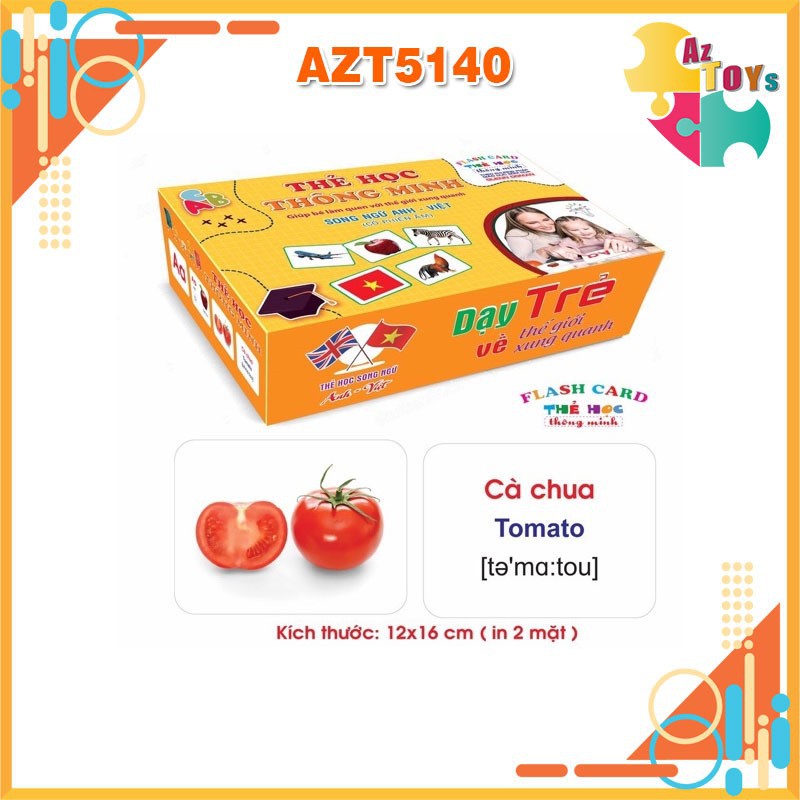 [XẢ KHO + NowShip] Bộ Thẻ Học Thông Minh Montessori Song Ngữ Glenn Doman Flashcard (Size To) - AZT5140