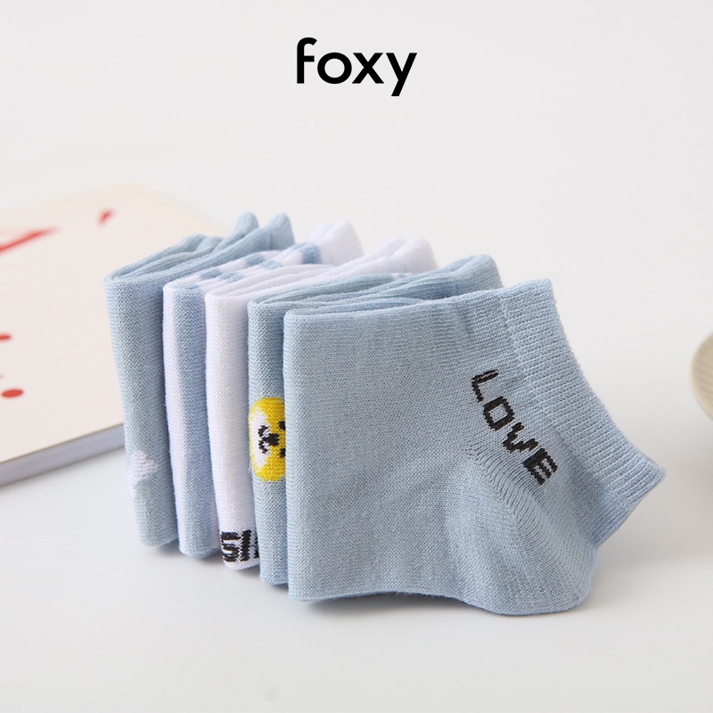 Tất Nữ Cổ Ngắn In Hình Chó Shiba Phong Cách Nhật Bản Foxy - FOS010