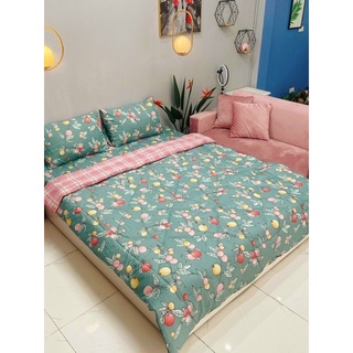 Bộ chăn ga gối hè Cotton đũi