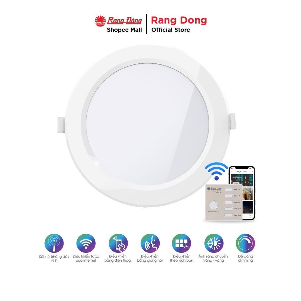 Đèn LED panel điều khiển từ xa bằng Bluetooth/Wi-Fi Rạng Đông
