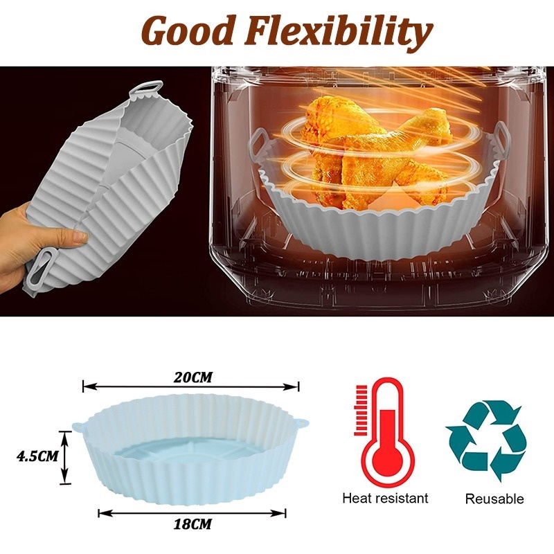 Chảo Chiên Không Dầu Bằng Silicone Chống Dính Tái Sử Dụng Tiện Lợi