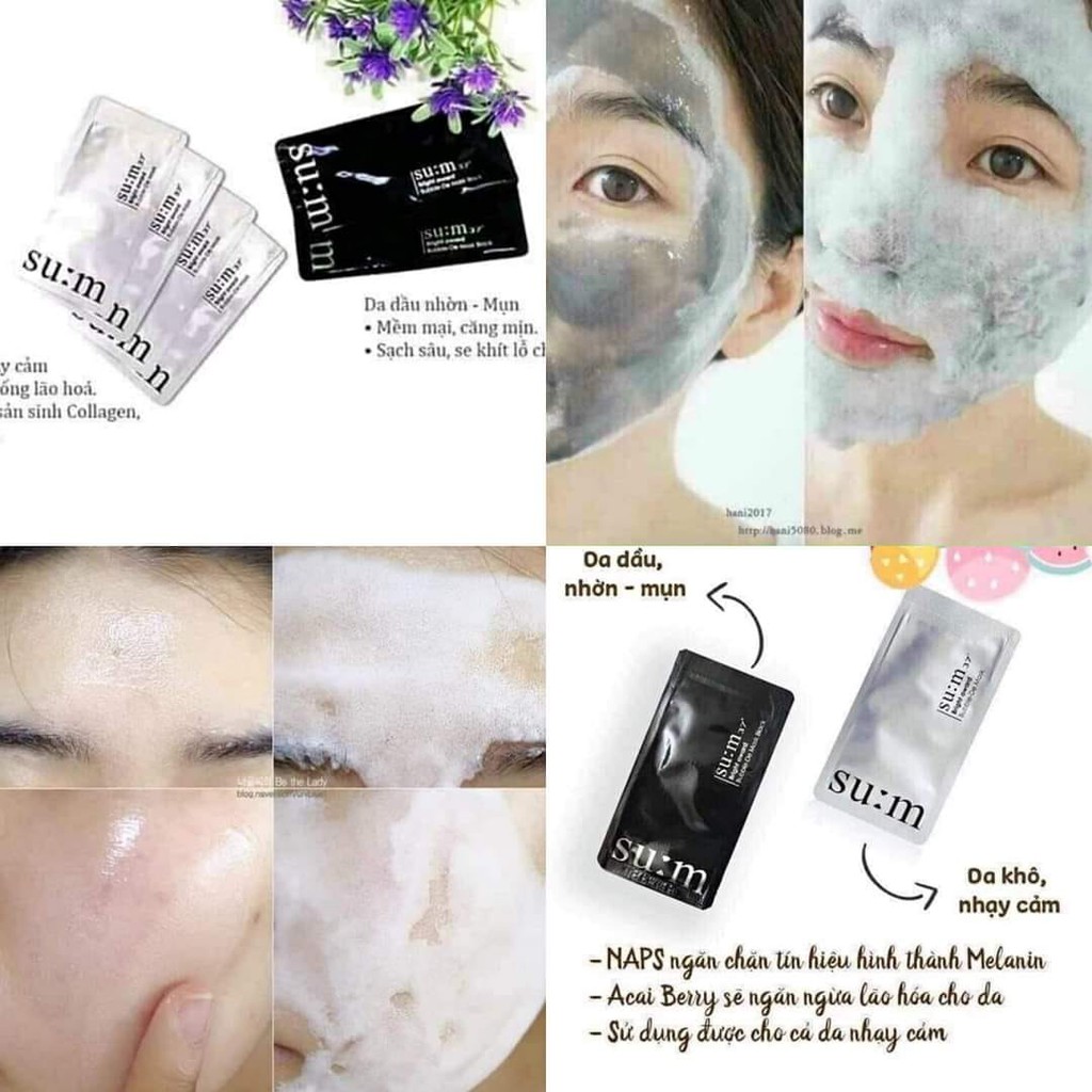 Mặt Nạ Thải Độc Da - SUM - SỦI BỌT TRẮNG DA . THẢI ĐỘC . GIẢM MỤN